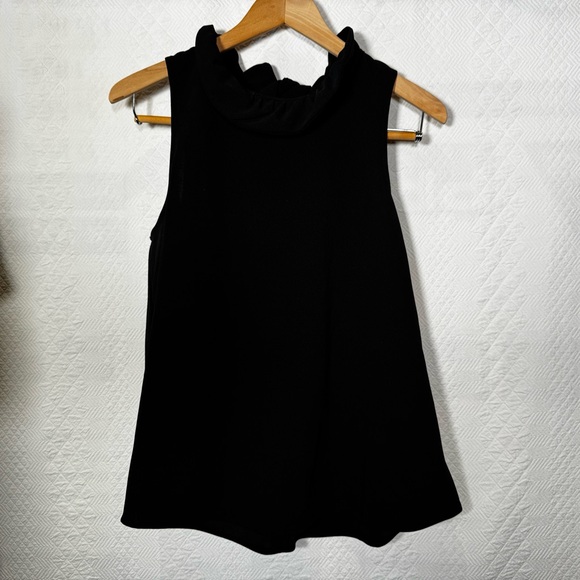 Tuckernuck Pomander Place Black Ruffle Neck Blouse - Picture 4 of 11